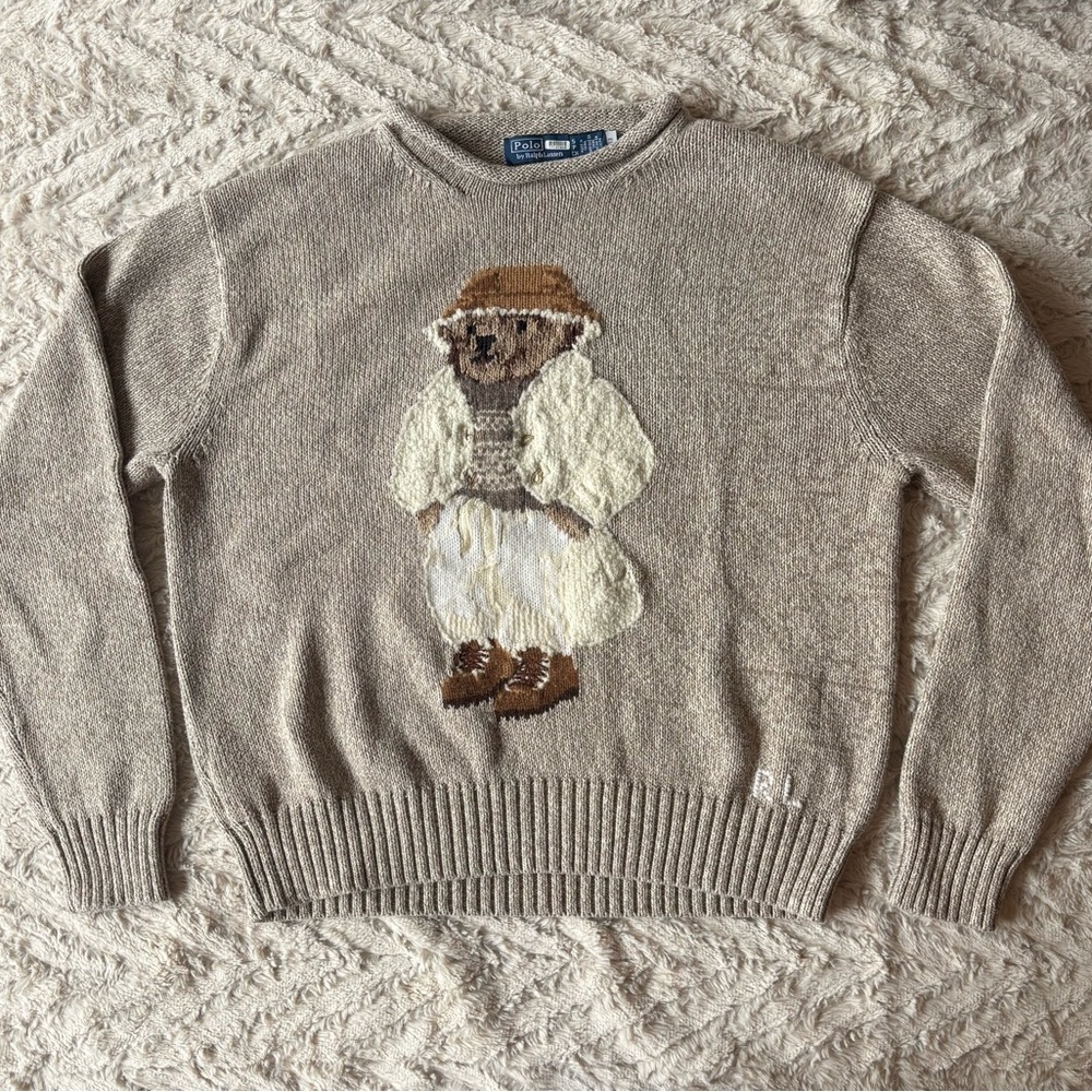 Ralph Lauren Beige Bear Sweater S
